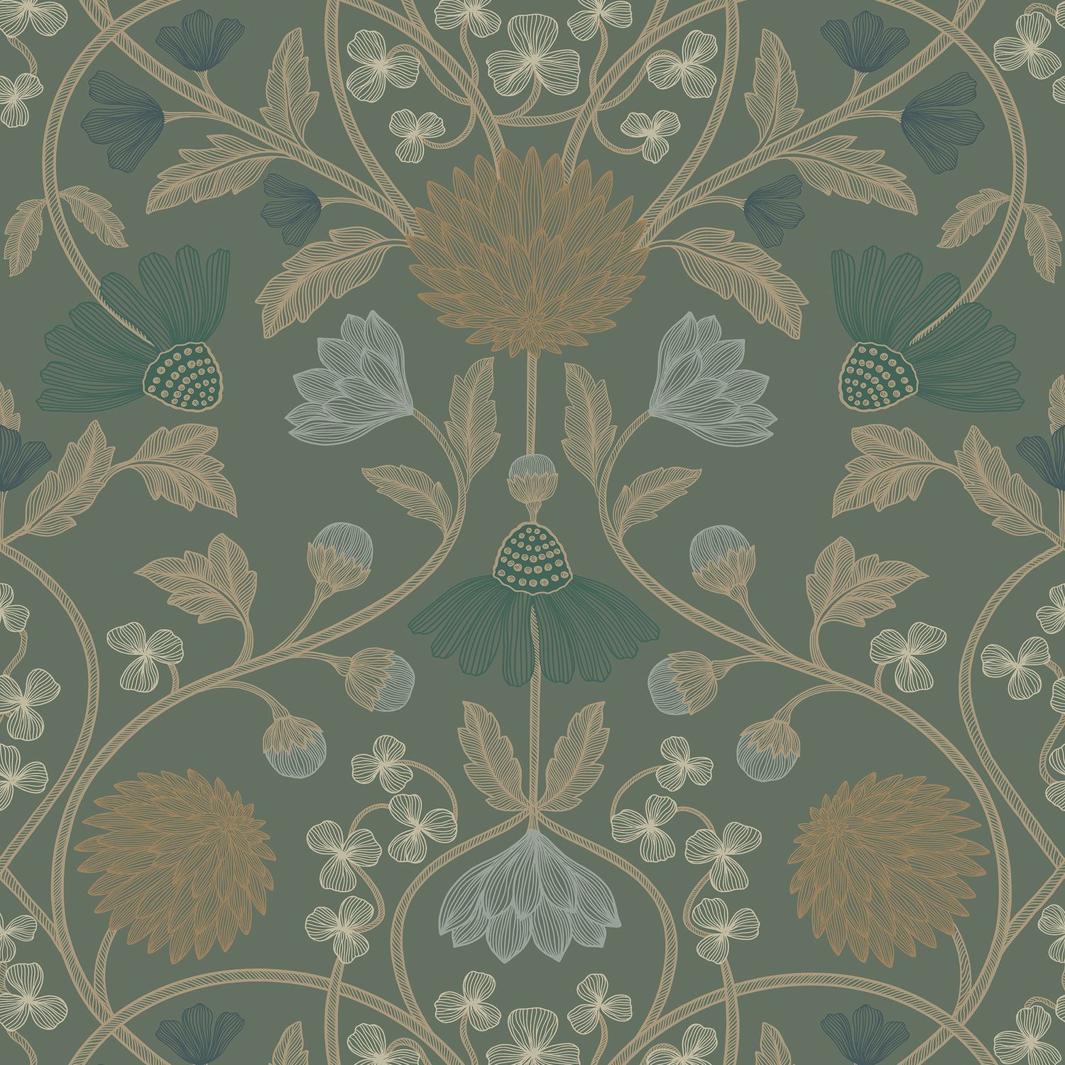 HIPPOLYTE – VERT DE GRIS/DORÉ